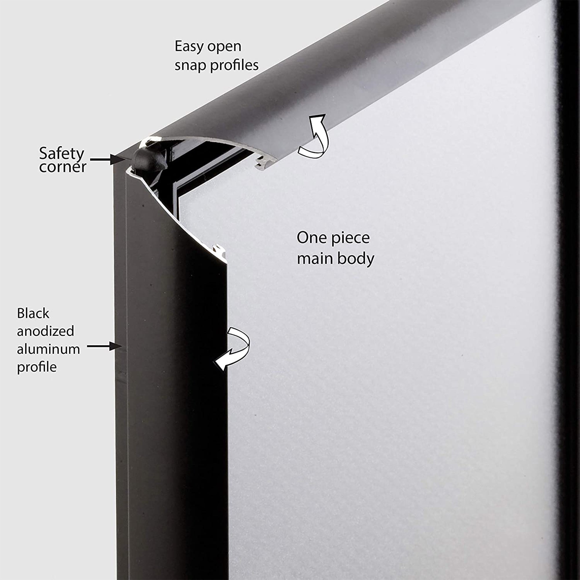 M&T Displays Opti Frame 8.5 x 11 In Wall Mount Front Load Frame, (5) (Open Box) - VMInnovations
