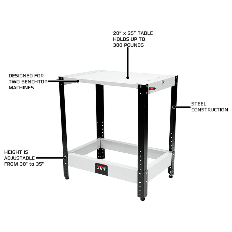 JET Flip Top Table for Benchtop Machines w/ 20 Inch L x 25 Inch W Work Surface