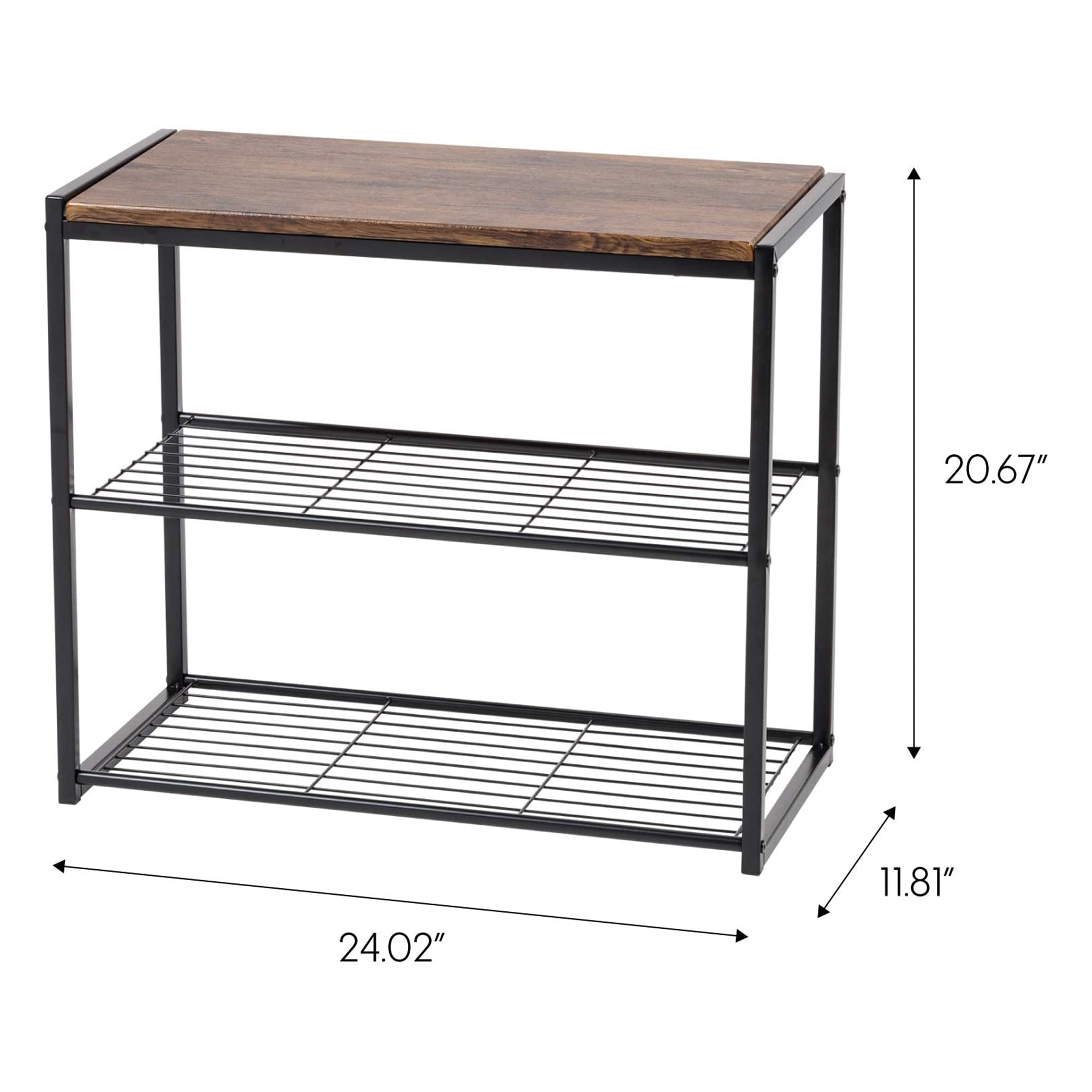 IRIS USA Stackable 3 Level Shoe Storage Bench for Closet, Entryway (Open Box)