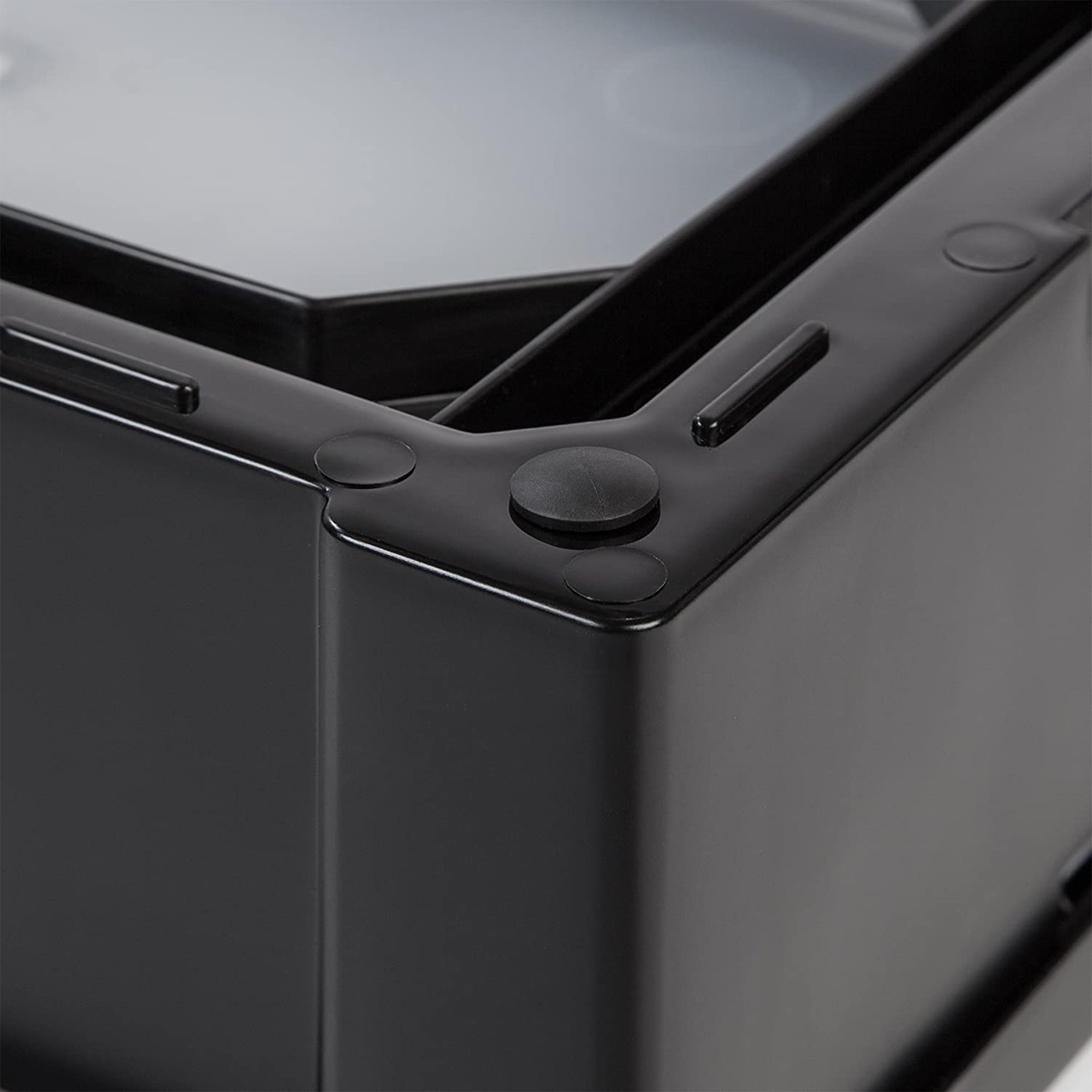 IRIS Plastic Clear Front Desktop Stacking Drawers w/ Rubber Feet, 6 Pack, Black