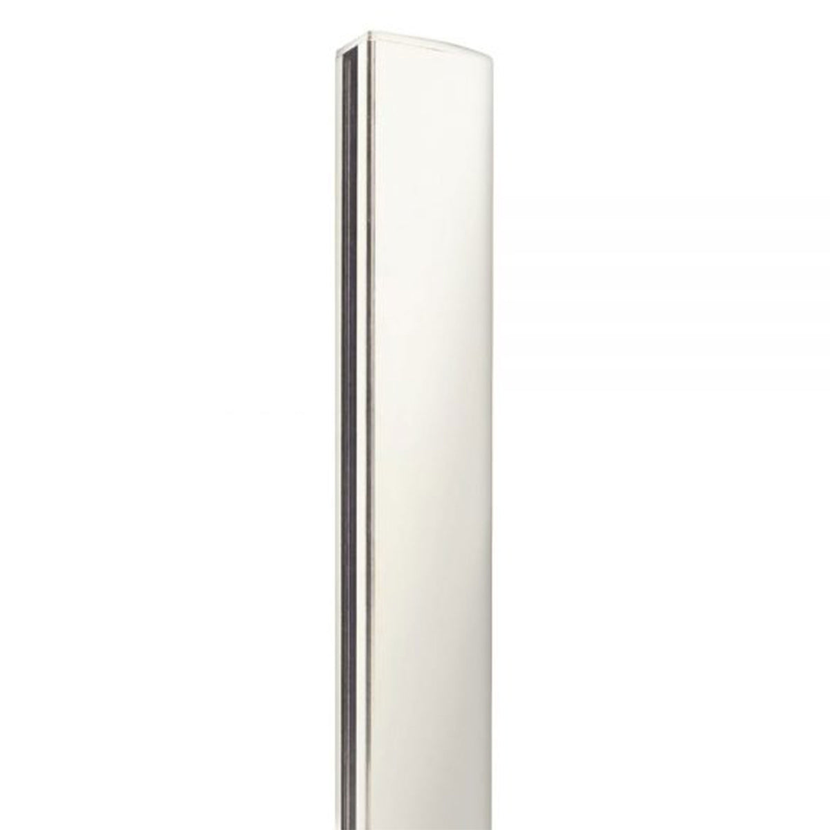 Stratco 8x6' Slat Fence System, White, & 95" 2 Way Fence Panel Post, White, 2 Pk