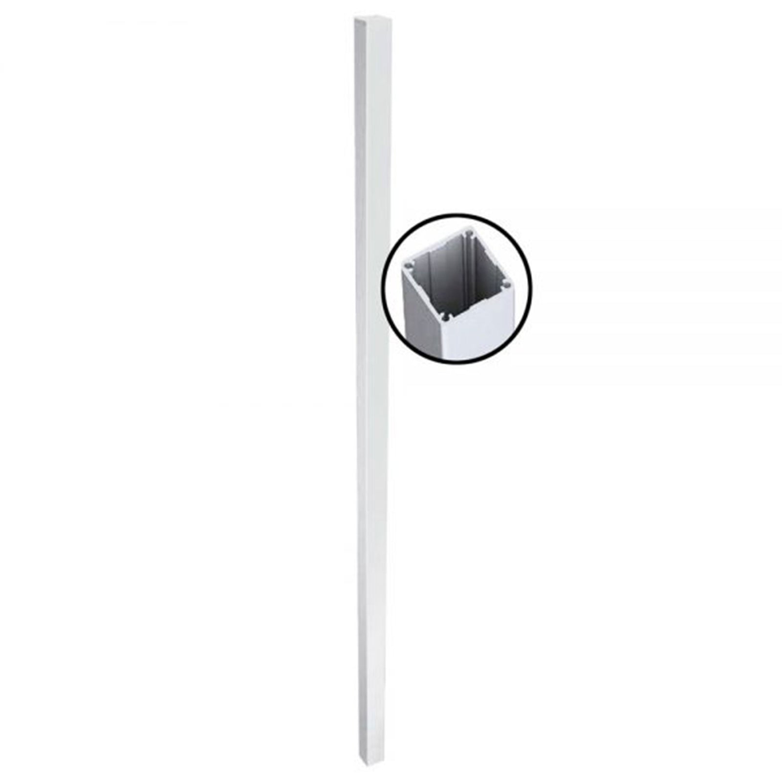 Stratco Quick Screen 95 Inch 1 Way Aluminum Fence Panel Post, White (2 Pack) - VMInnovations
