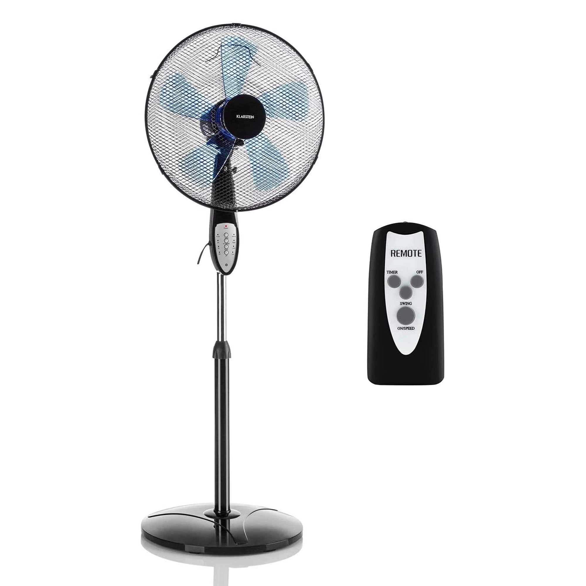 Klarstein Summerjam 3 Speed Adjustable Height Oscillating Pedestal Fan, Black