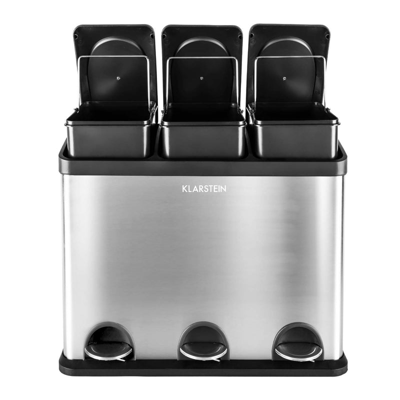 Klarstein Okosystem Mini Waste Separator with 3 Bins and Foot Pedals (Open Box)