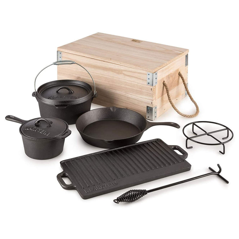 Klarstein Hotrod Masterplan 7Pc Cast Iron Dutch Oven Set for Cooking (Open Box)