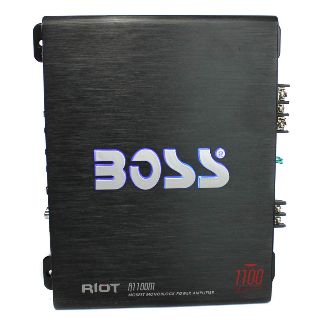 Boss Riot 1100 W Monoblock Class A/B Car Audio Amplifier+Bass Remote (Open Box)