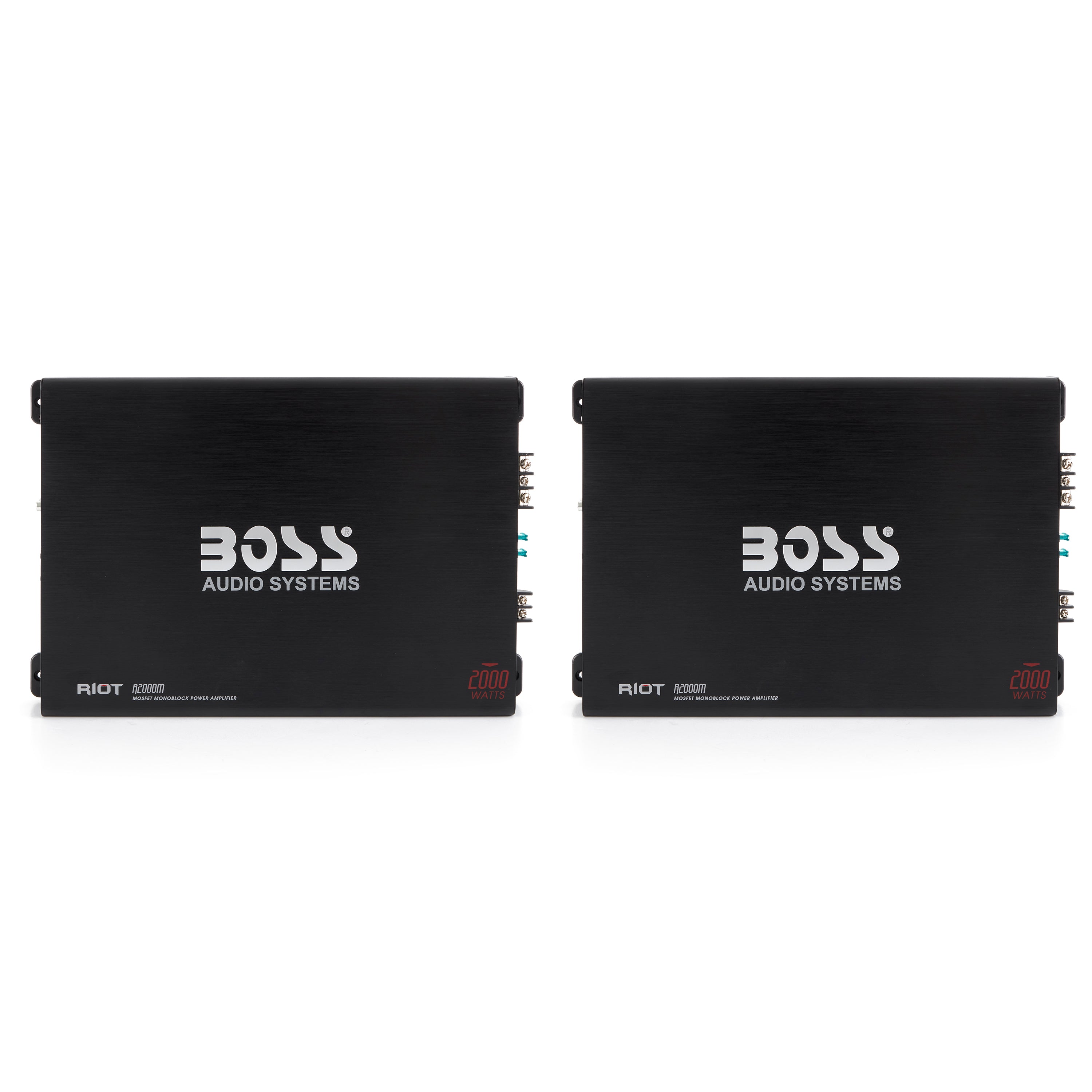 Boss Audio R2000M 2000W Riot Monoblock Car Audio MOSFET Power Amplifier (2 Pack)