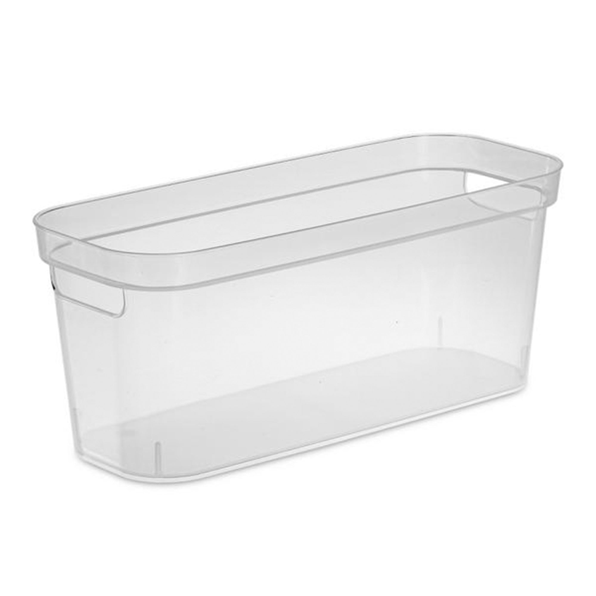 Sterilite 6.25 x 6.25 x 15 In Narrow Storage Bin w/ Carry Through Handles, Clear - VMInnovations