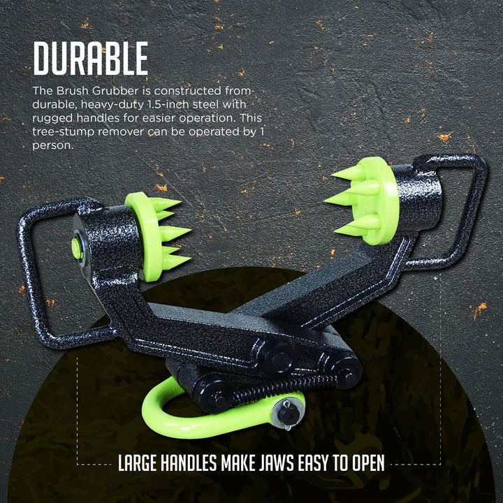 Brush Grubber BG-20 XTREME Plus Brush & Tree Stump Puller and Remover, Black - VMInnovations