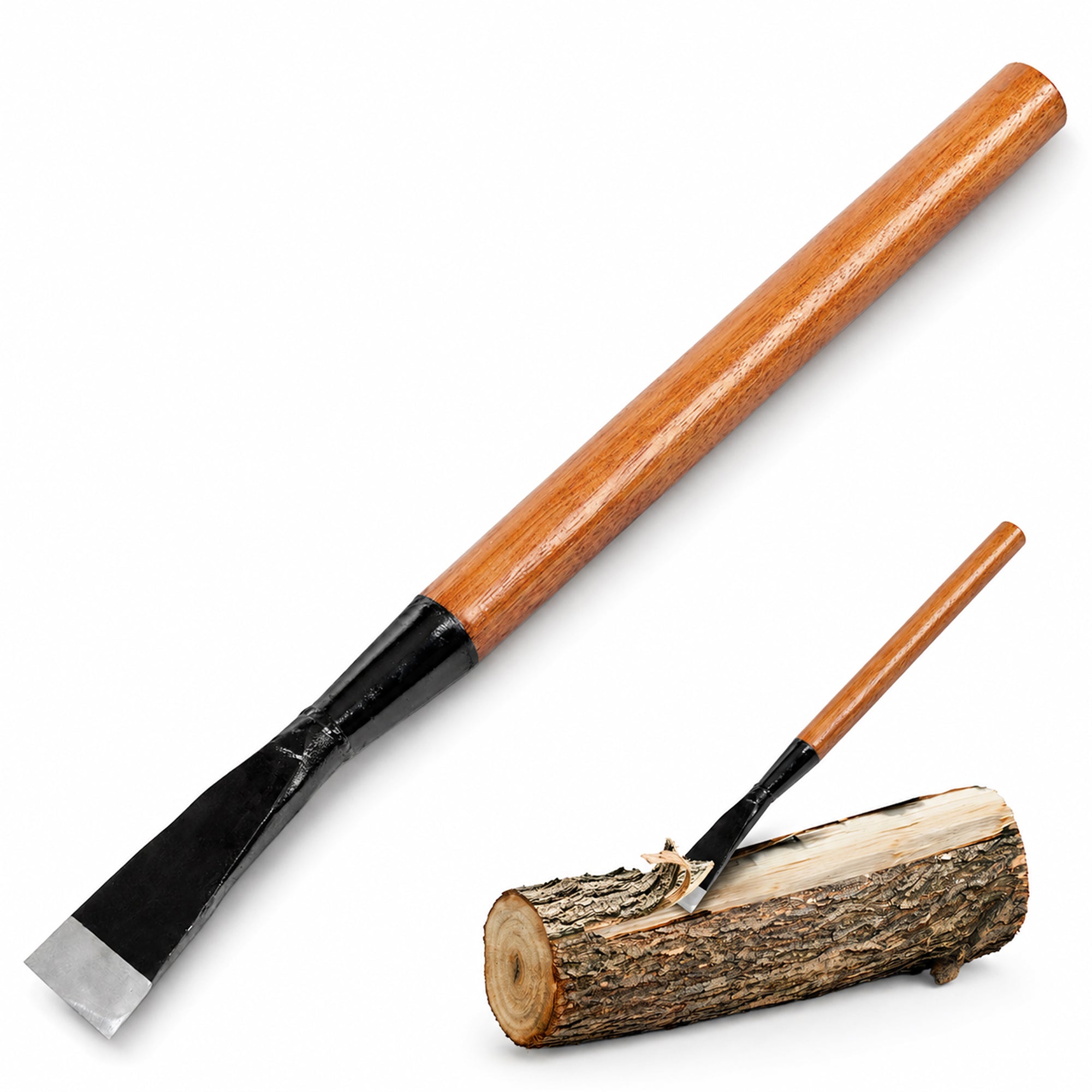 Timber Tuff TMW-08 24 Inch Steel Bark Spud with Wooden Handle for Debarking Logs - VMInnovations