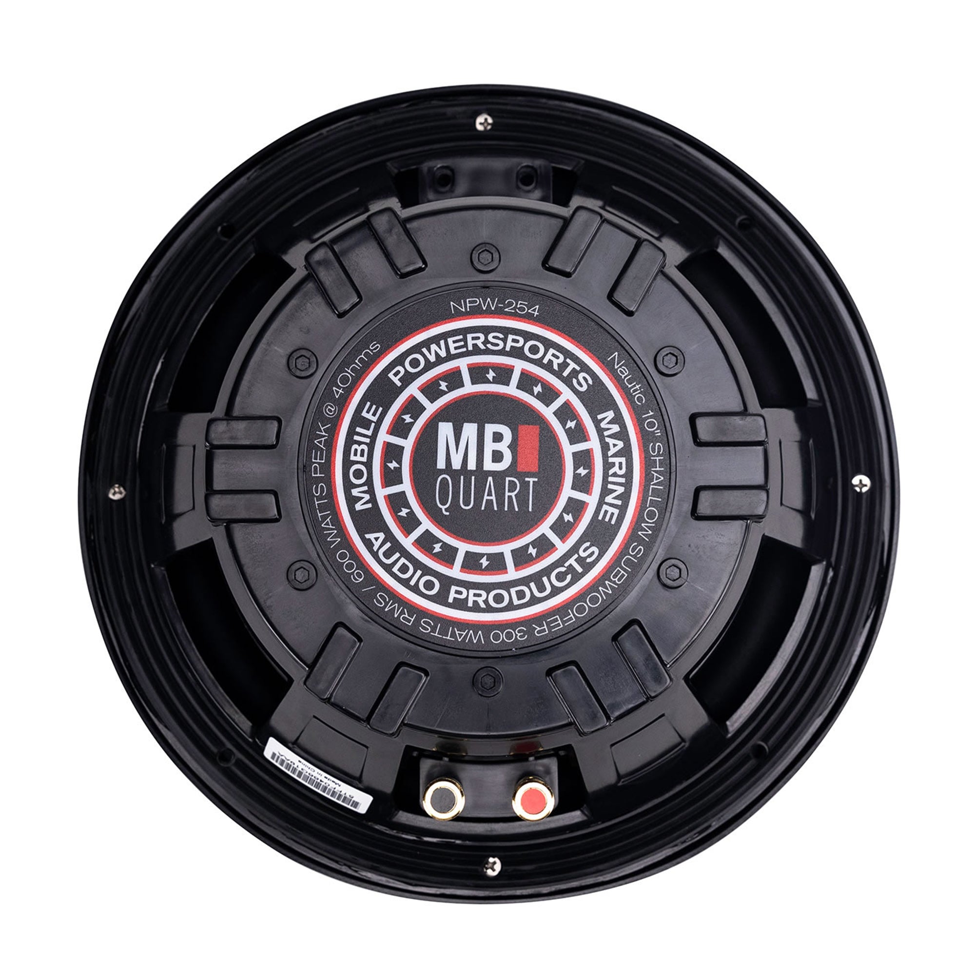MB Quart NPW-254 Nautic Premium 10" 600W 4 Ohm Shallow Subwoofer Boat Speaker - VMInnovations