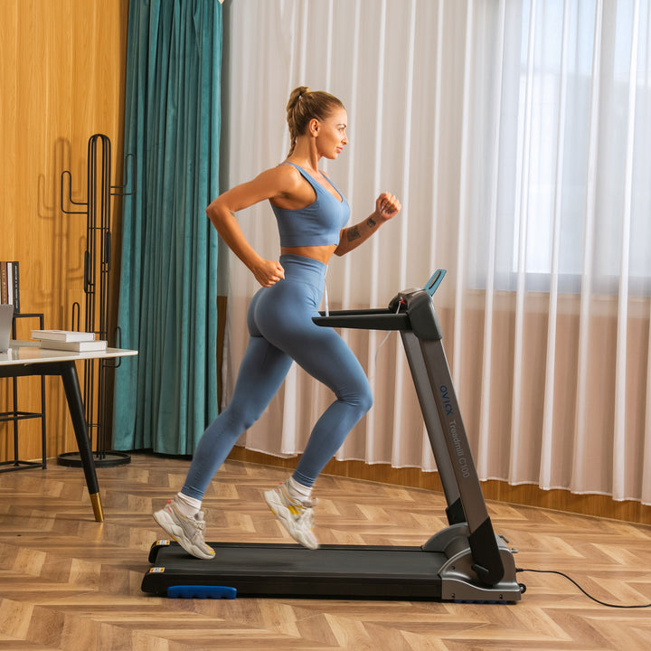 OVICX C100 Portable Foldable Home Treadmill w/ Bluetooth & Fitness Tracking App - VMInnovations