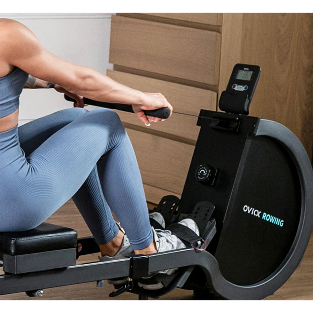 OVICX R100 Foldable Home Rower with Adjustable Foot Plate and Extra Long Track - VMInnovations