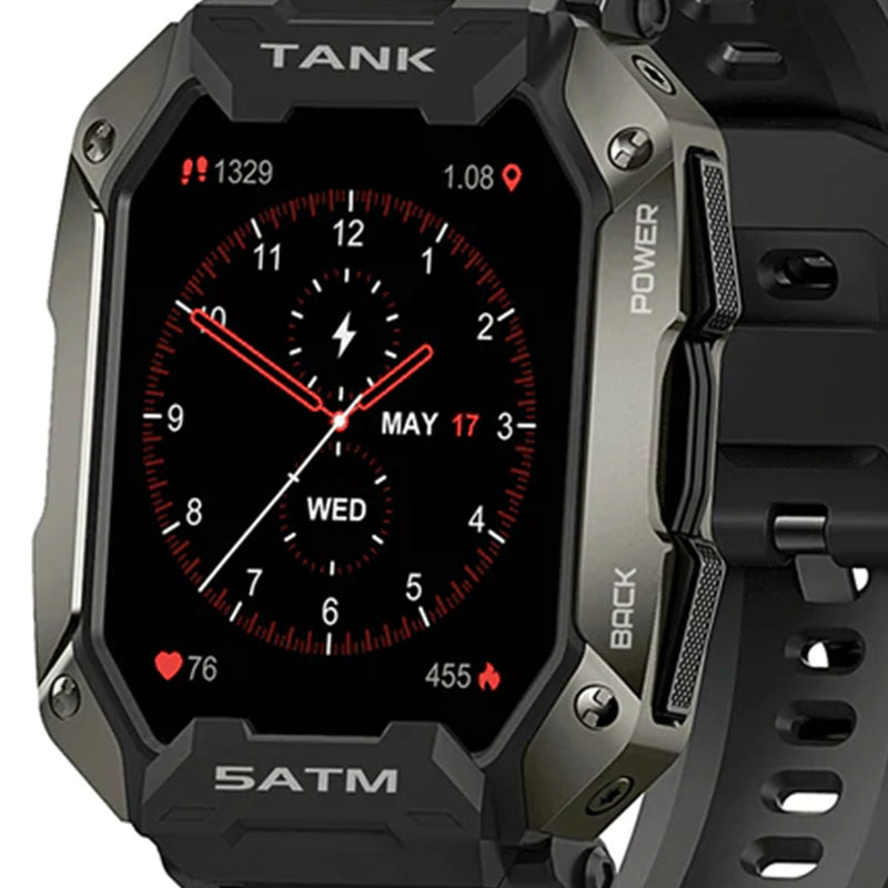 KOSPET TANK M1 IP69k Tactical Military Smartwatch w/ Heart Rate & BP Tracking
