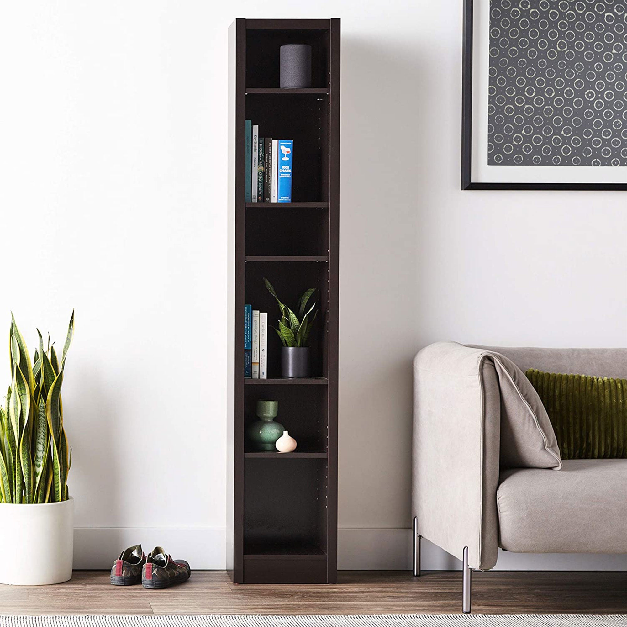Coaster Home Furnishings 9-Shelf Narrow Wooden Bookcase, Cappuccino (Open Box) - VMInnovations