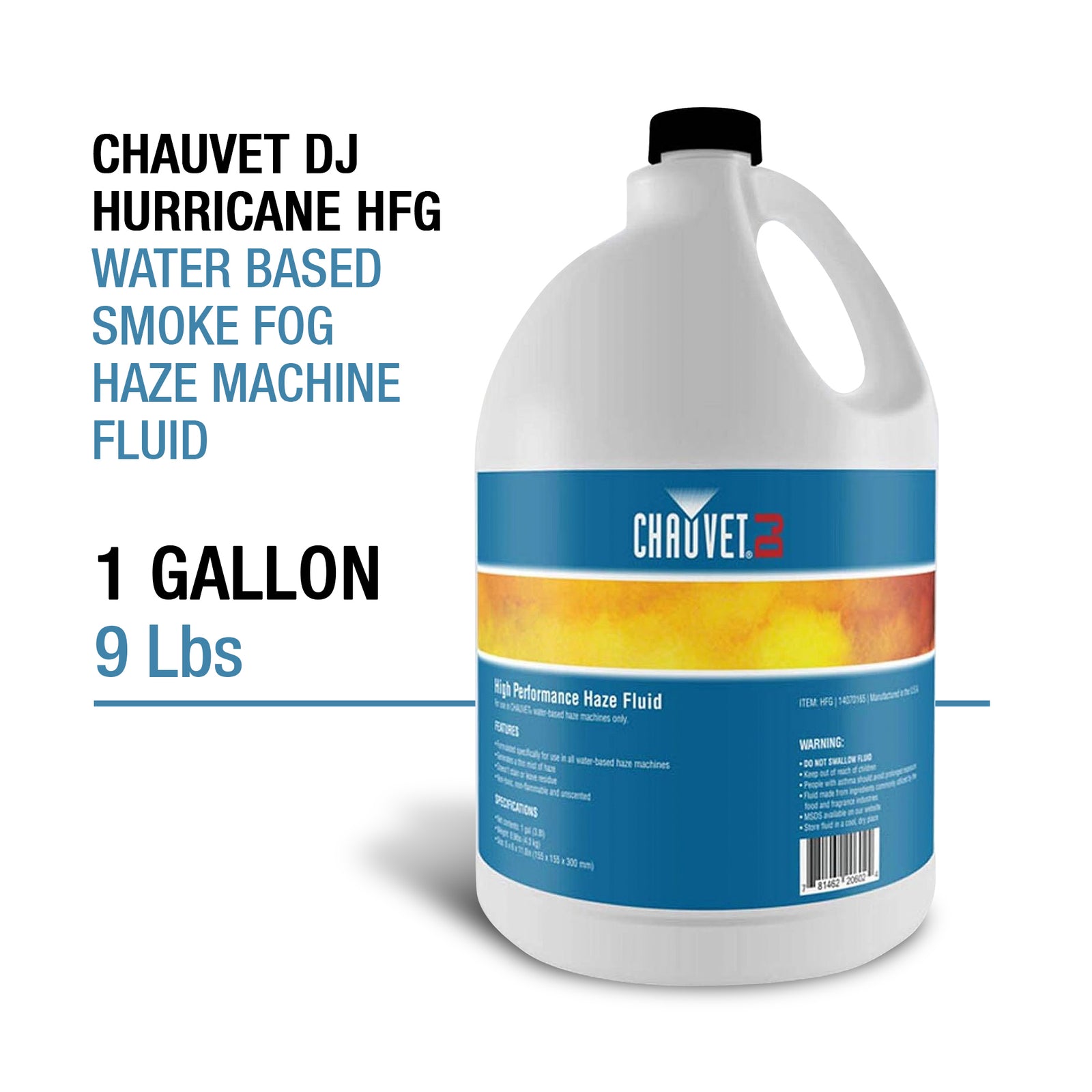 CHAUVET DJ Hurricane HFG Water Based Smoke Fog Haze Machine Fluid, 1 Gallon - VMInnovations