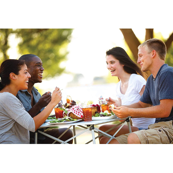 Coleman Portable and Compact Outdoor Folding Aluminum Table for Camping, White - VMInnovations