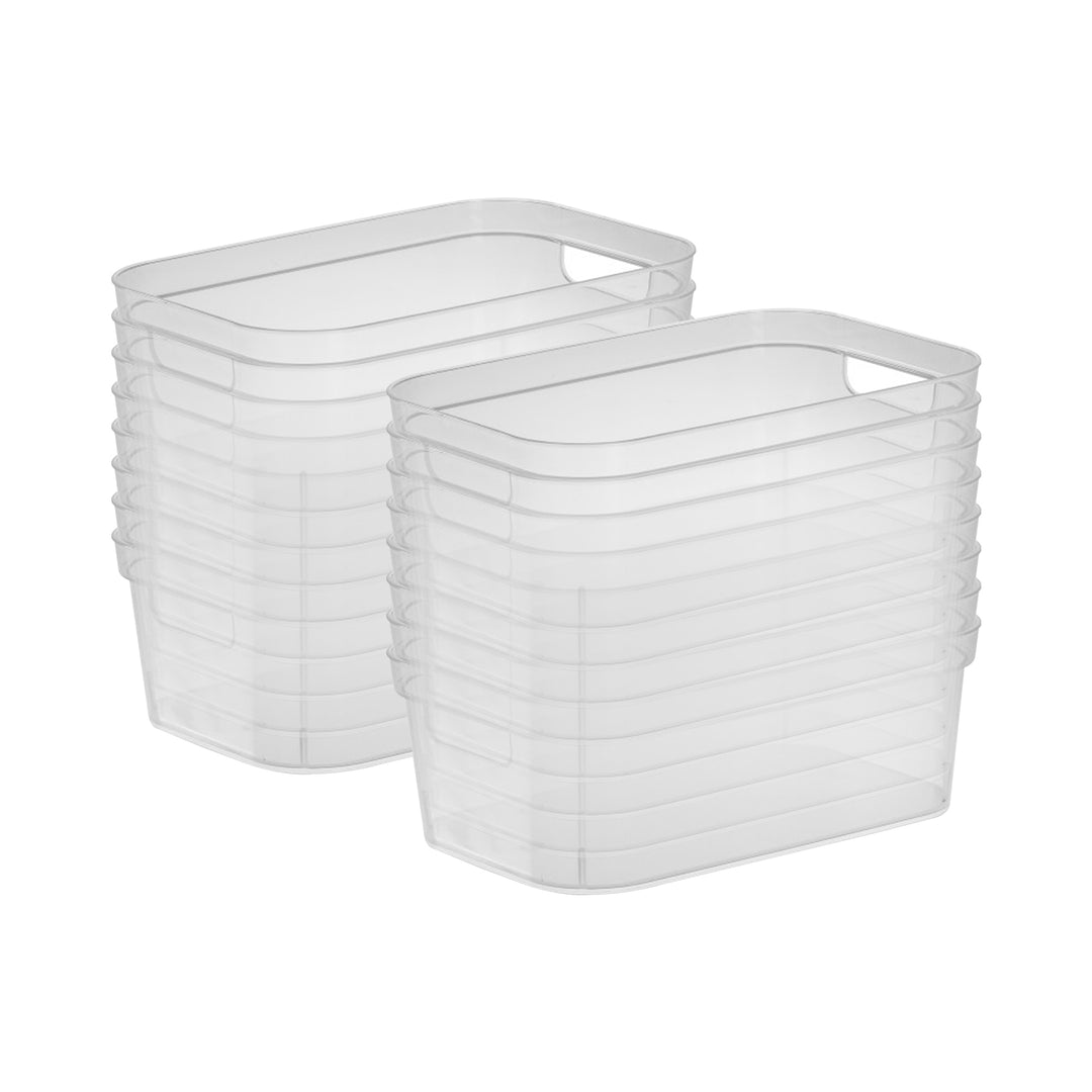 Sterilite 4.25x8x12.25 In Storage Bin w/ Carry Through Handles, Clear (16 Pack) - VMInnovations