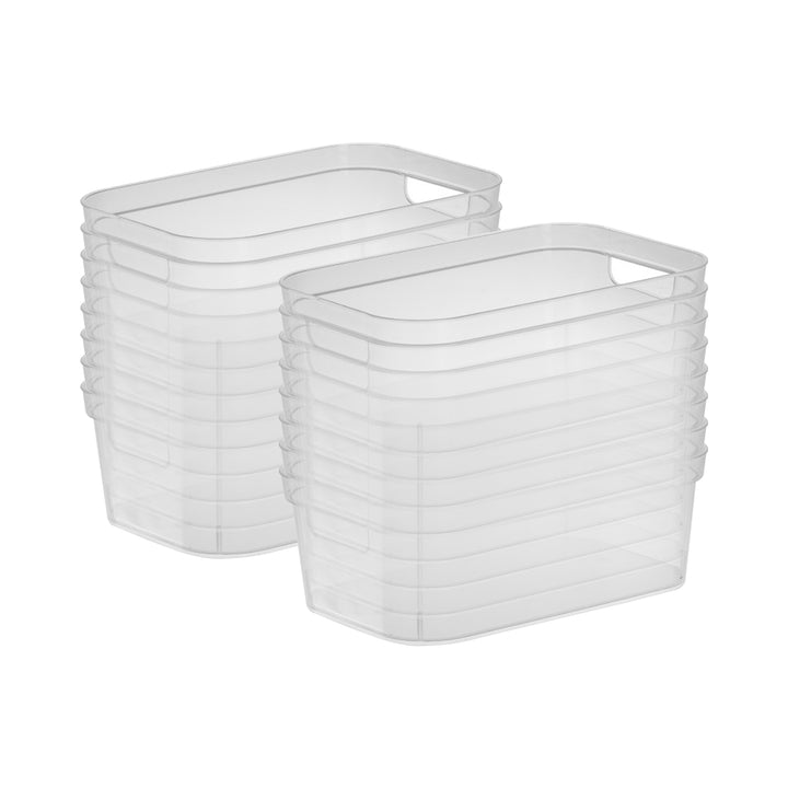 Sterilite 4.25x8x12.25 In Storage Bin w/ Carry Through Handles, Clear (16 Pack) - VMInnovations