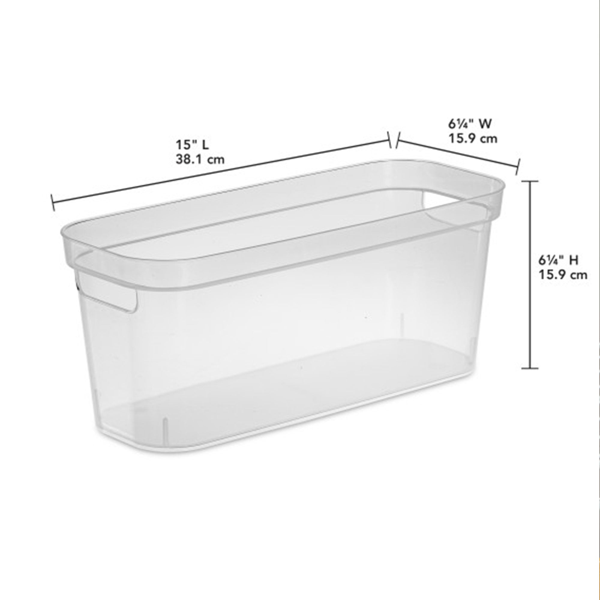 Sterilite 6.25x6.25x15 In Narrow Storage Bin w/ Carry Handles, Clear (24 Pack) - VMInnovations