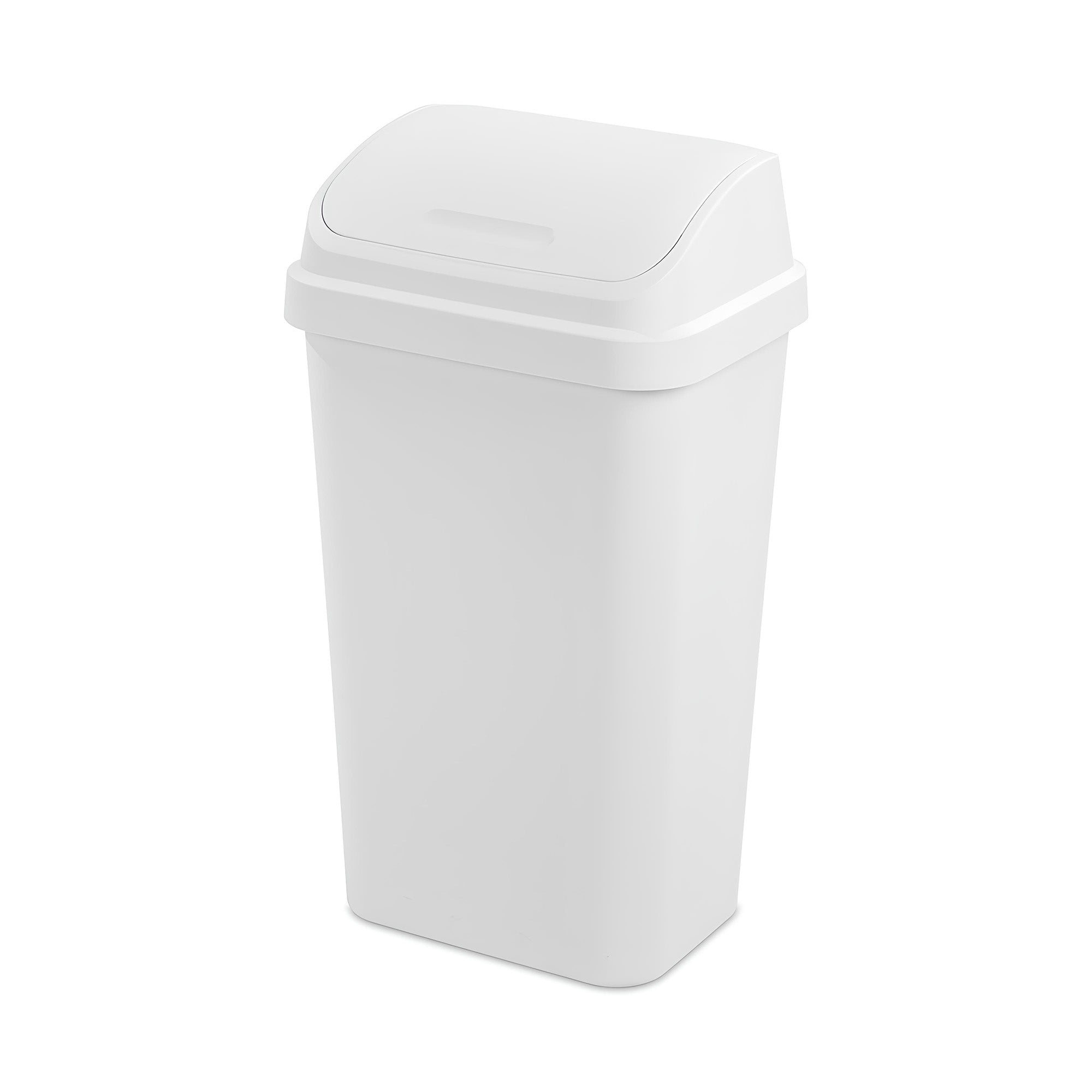 Sterilite 13 Gal Swing Top Lidded Wastebasket Kitchen Trash Can, White (4 Pack) - VMInnovations