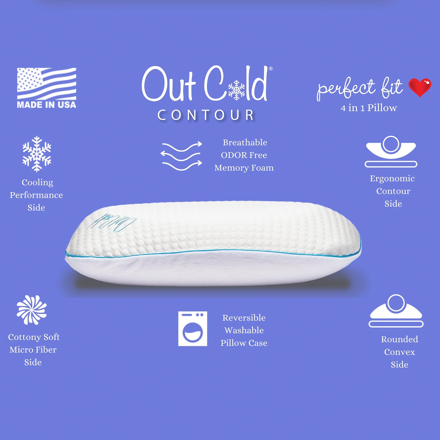 Traditional Comfort Low Profile Memory Foam Sleep Pillow, King (Used) - VMInnovations
