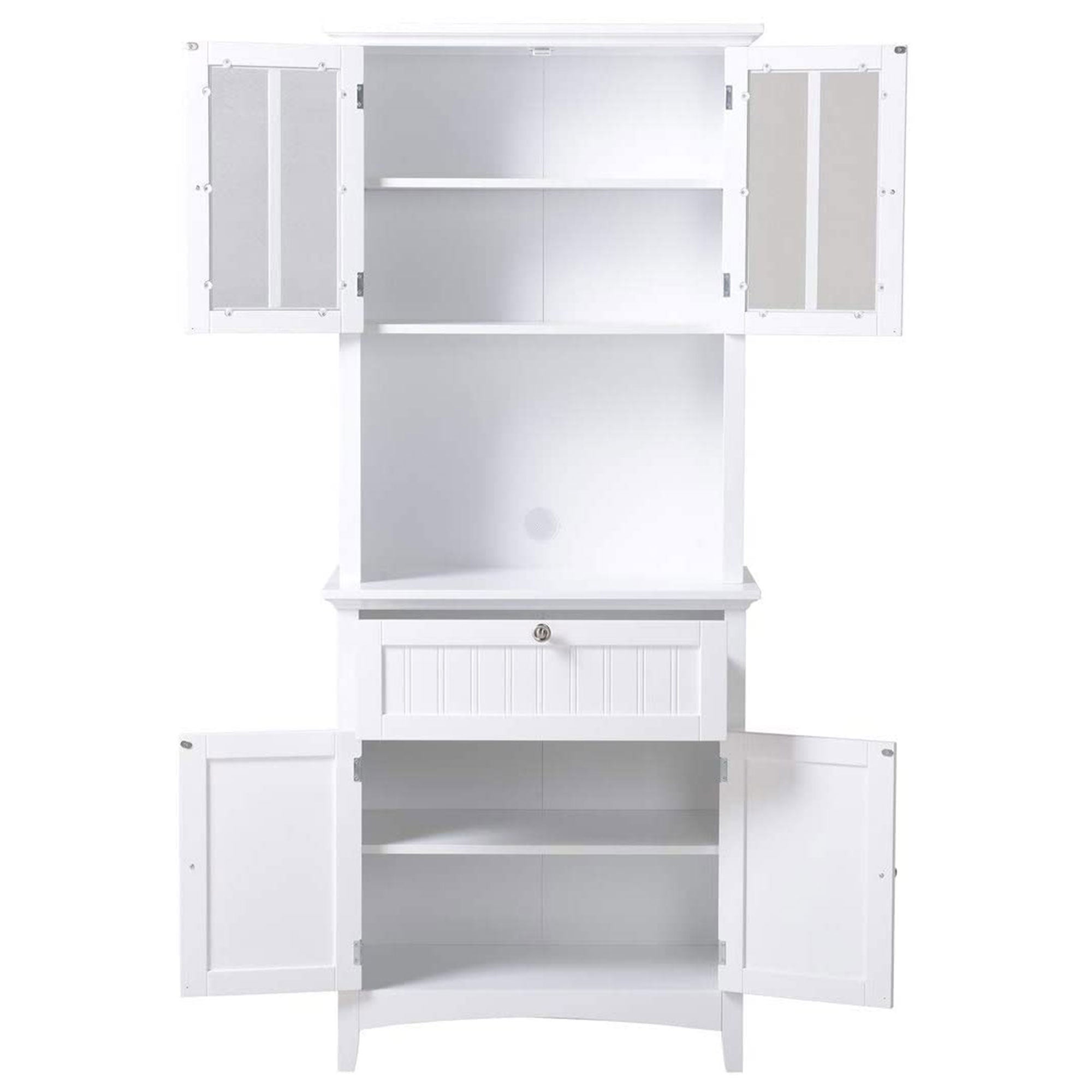 American Furniture Classics OS Home & Office Wooden Buffet & Hutch, White (Used) - VMInnovations