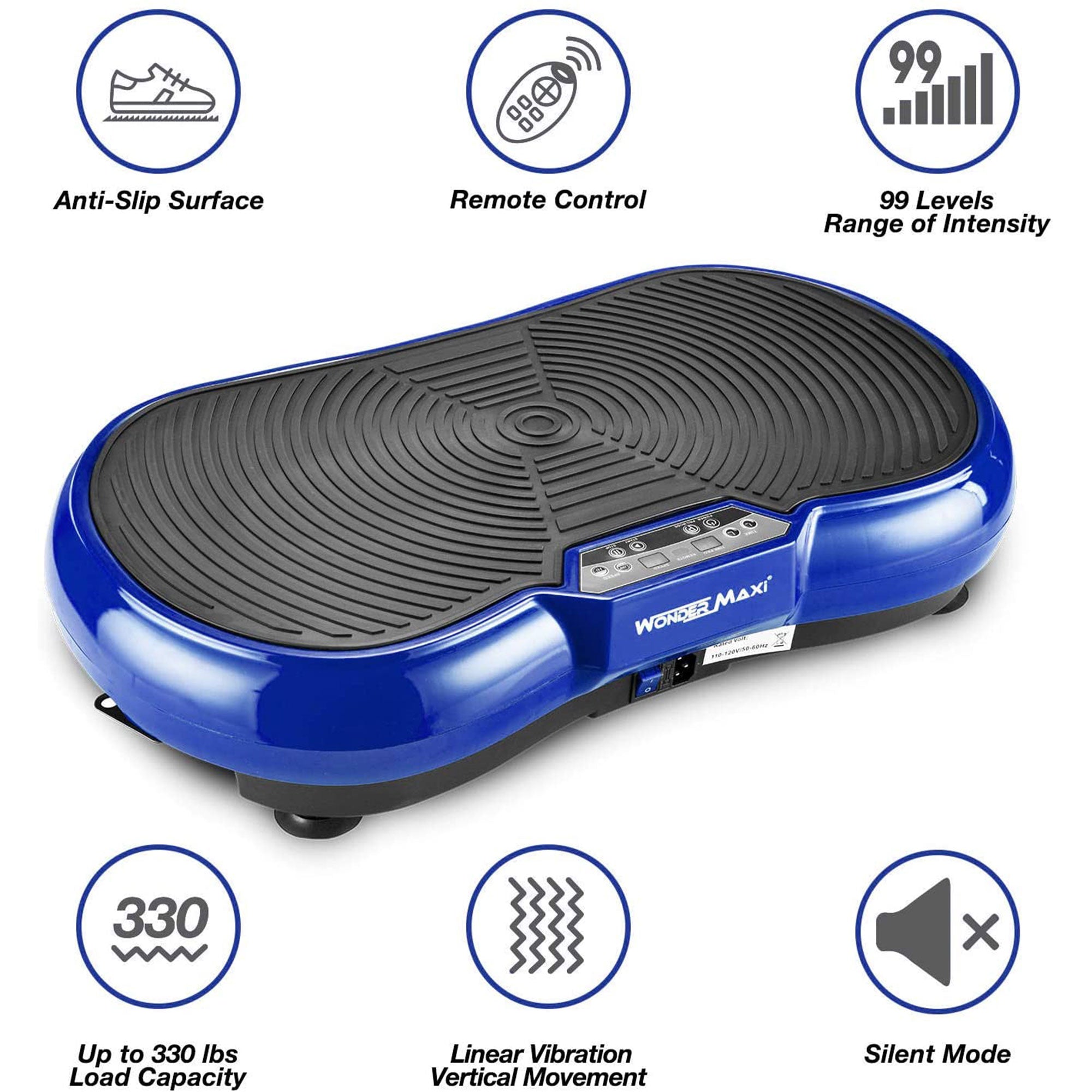 Wonder Maxi 3D Vibration Plate Exercise Machine w/ Dual Motor Oscillation, Blue