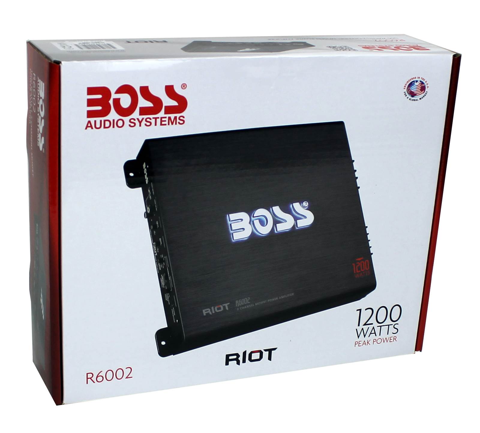 BOSS R6002 1200W 2-Channel MOSFET Power Car Audio Amplifier Amp + Bass Remote