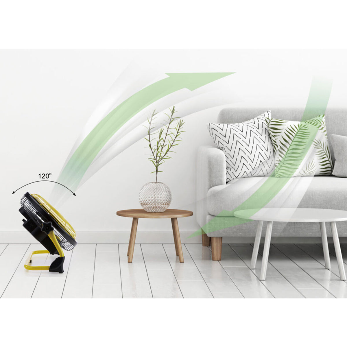 Lifesmart FGD-12C 12 In Battery Powdered Variable Speed Fan, Yellow (For Parts)