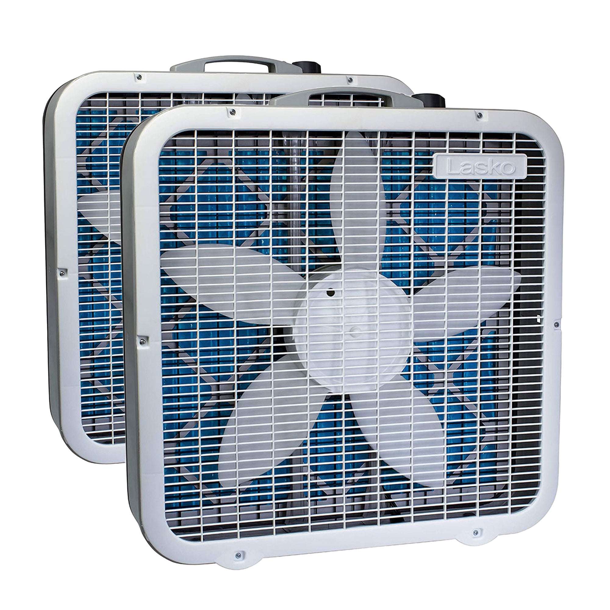 Lasko Air Flex Portable Home Office 3 Speed Air Purifier Box Fan, White (2 Pack) - VMInnovations