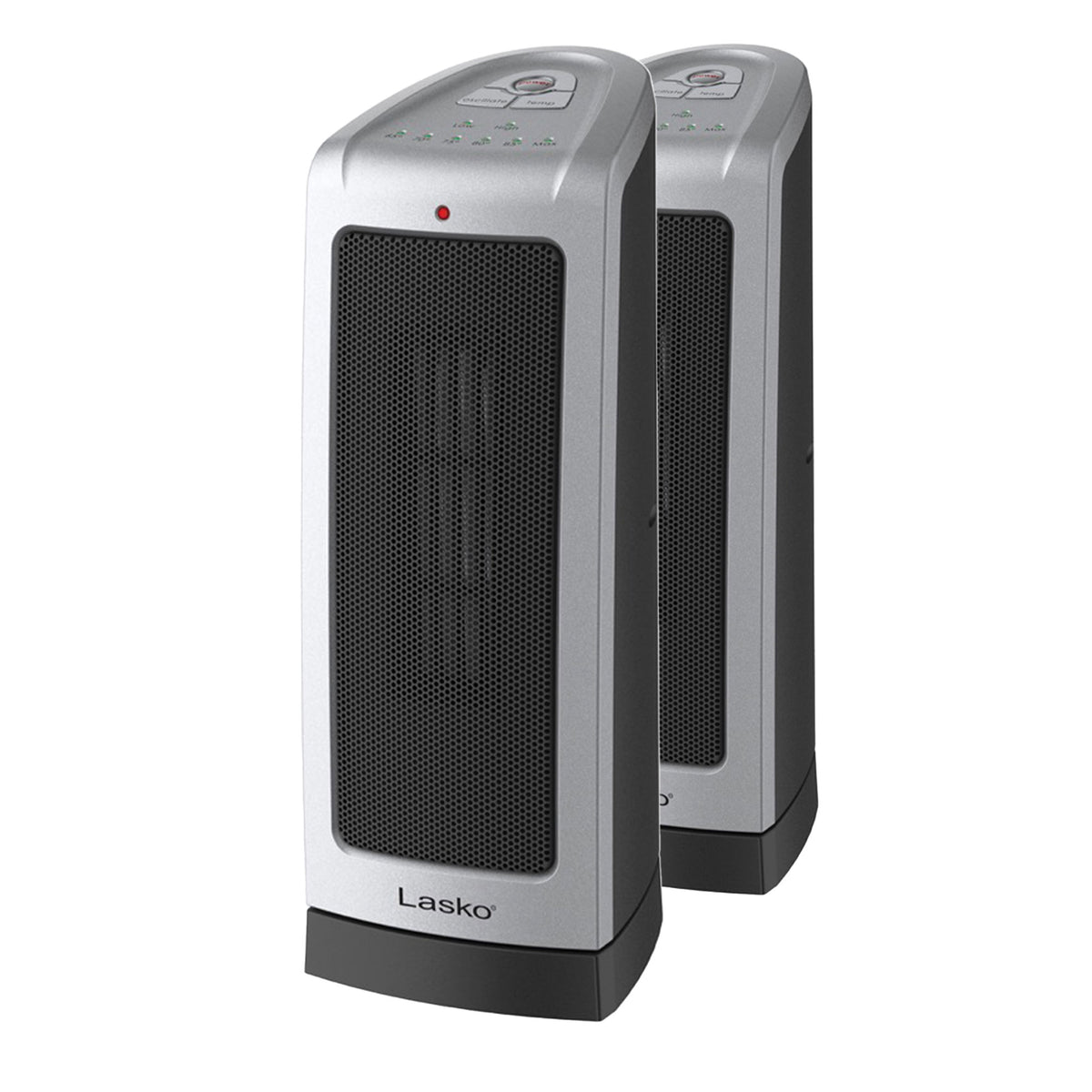 Lasko 1500W Portable Electric Oscillating Ceramic Tower Space Heater (2 Pack)