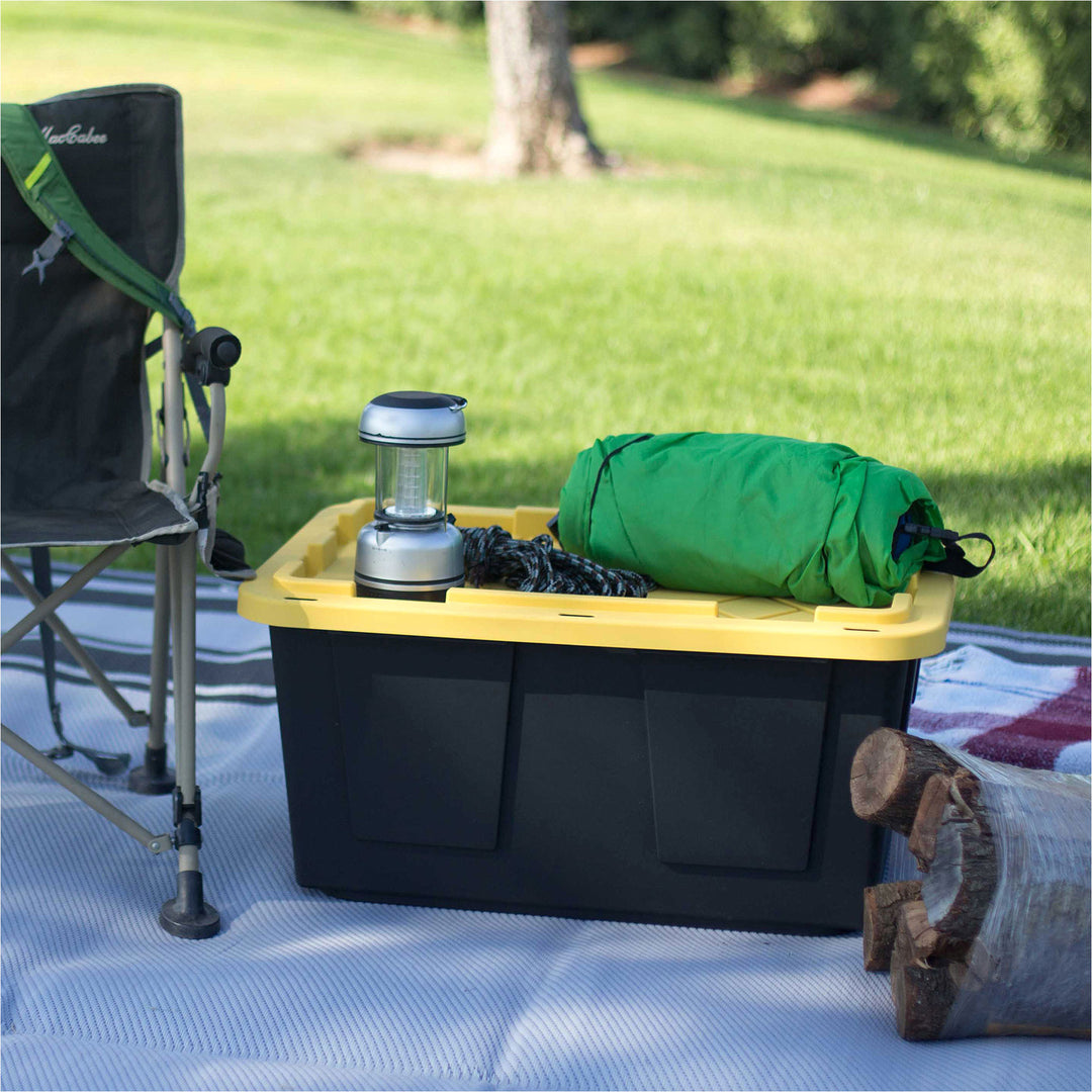 GreenMade Professional Storage Tote with Handles, 27 Gallon, Black (4 Pack) - VMInnovations