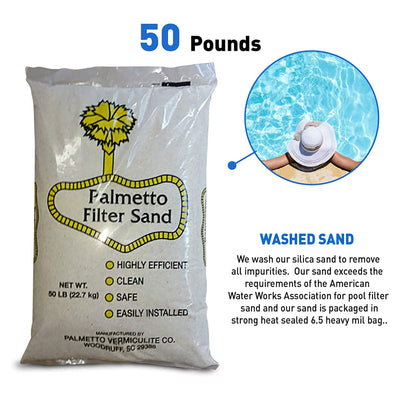 Palmetto Filter Sand for Residential and Commercial Pool Sand Filters, 50 Pound