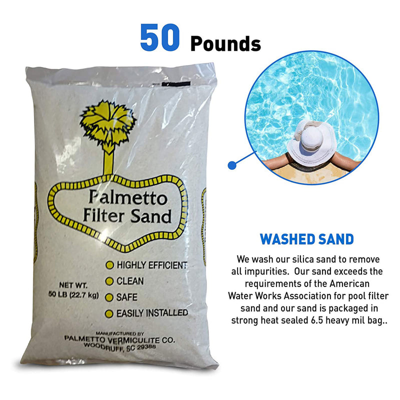 Palmetto Filter Sand for Residential and Commercial Pool Sand Filters, 50 Pound