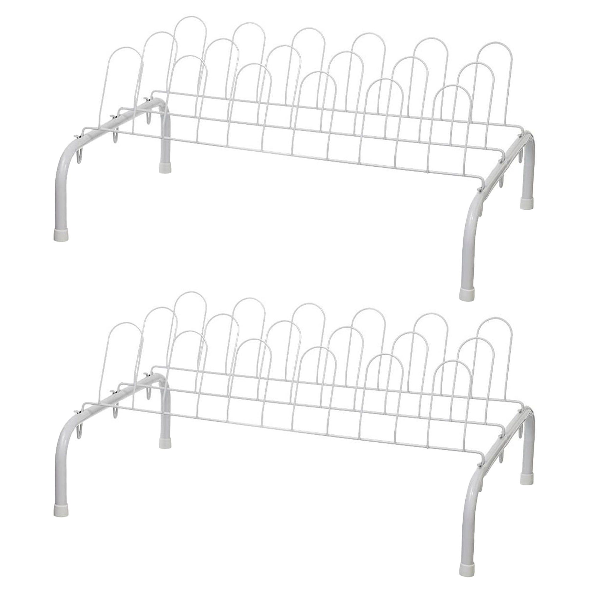 ClosetMaid Lightweight 9 Pair Freestanding Shoe Rack Organizer, White (2 Pack) - VMInnovations