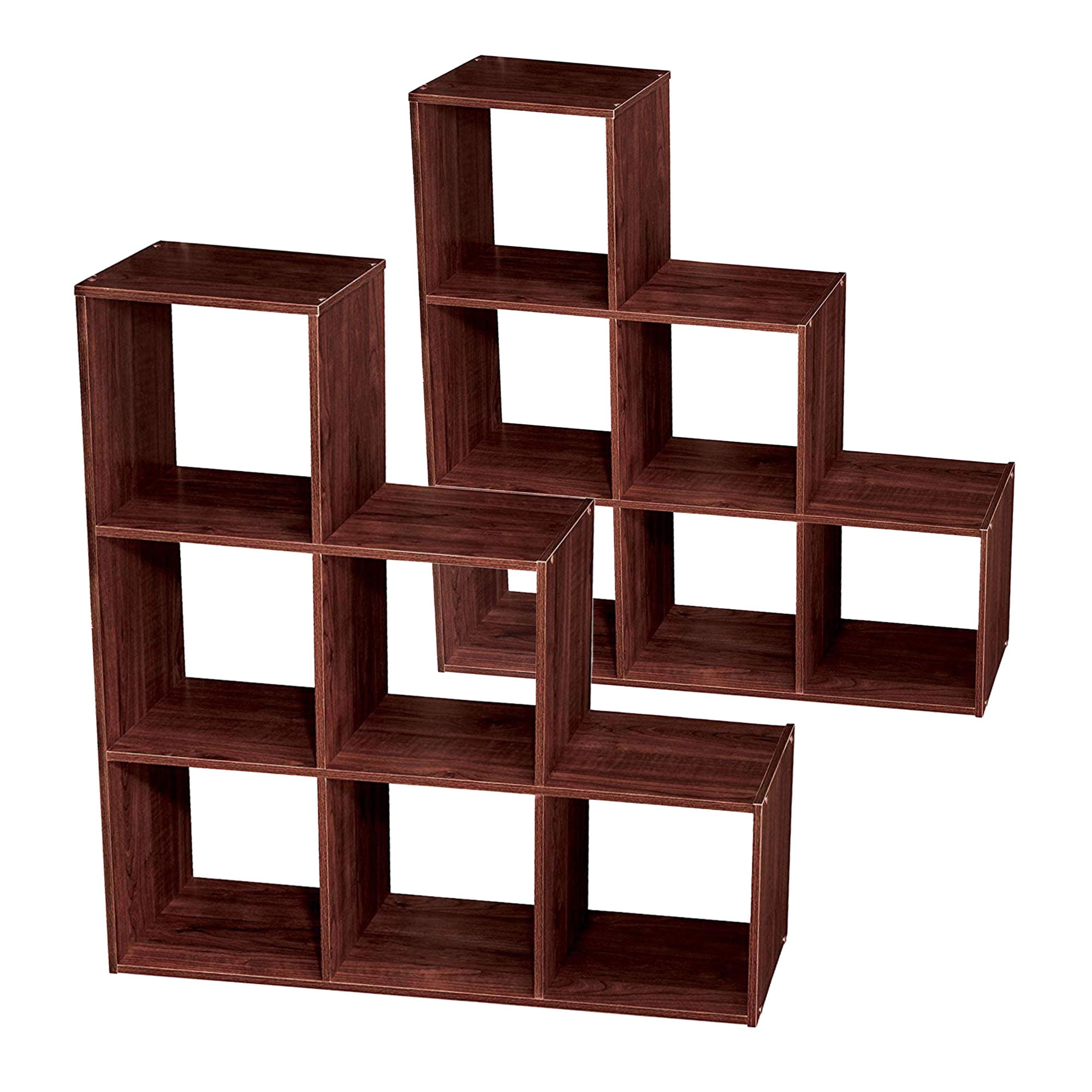 ClosetMaid 3 Tier Wooden Cubical Organizer for Added Storage, Dark Cherry (2 Pk) - VMInnovations