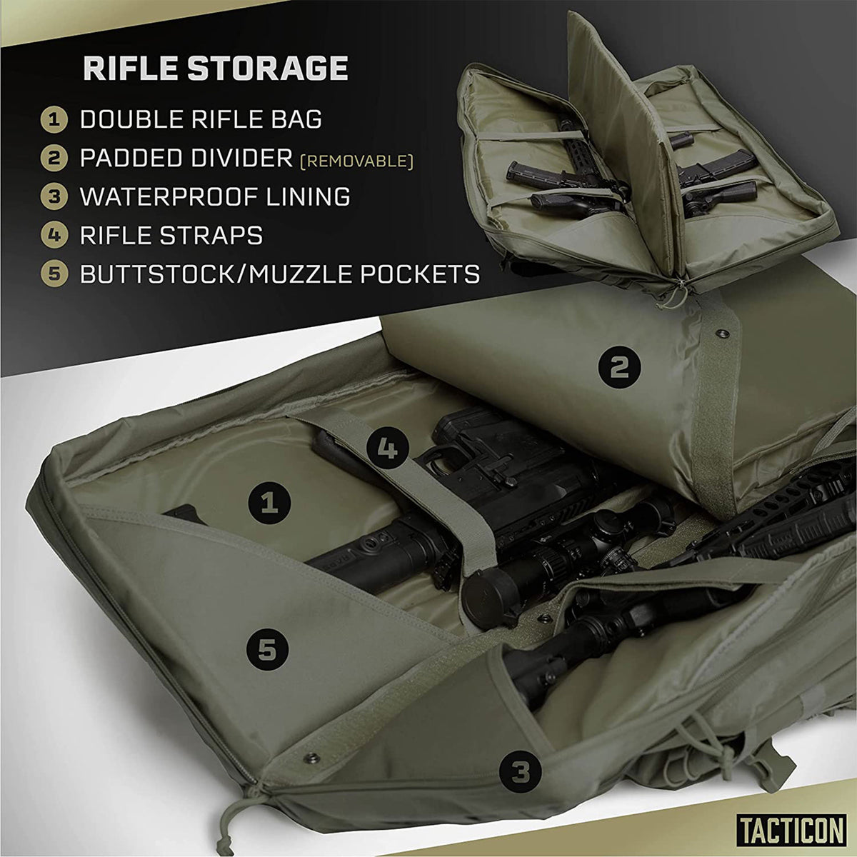 Tacticon Armament BattleBag 36 Inch Nylon Double Slot Bag Gear Case (Open Box)