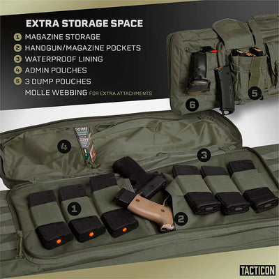 Tacticon Armament BattleBag 36 Inch Nylon Double Slot Bag Gear Case, Dark Tan