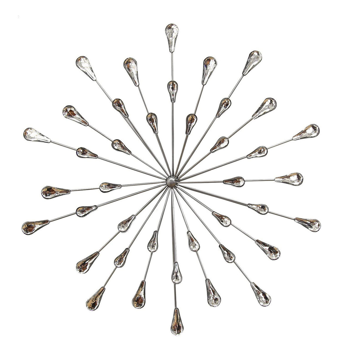 Stratton Home Decor Silver Burst 16x16 In Metal Wall Art Decoration (Open Box)