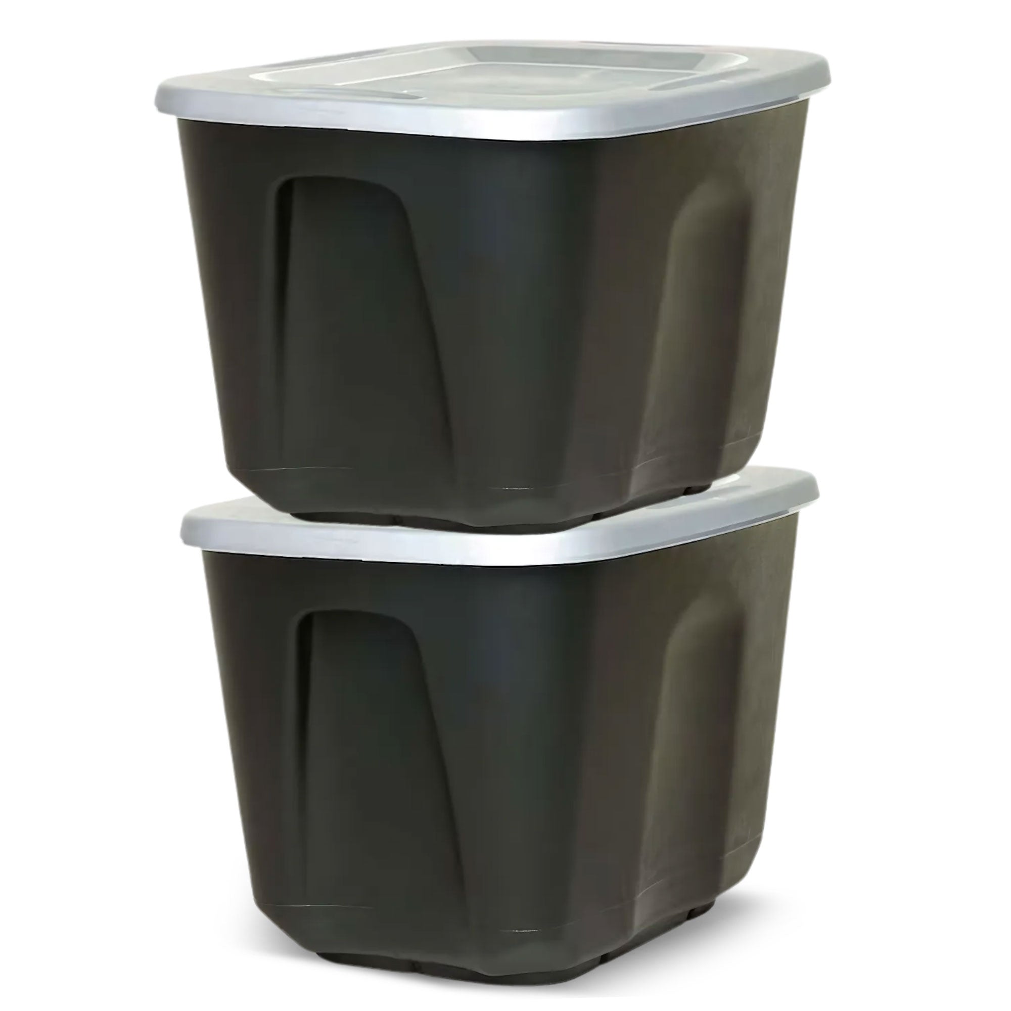 Homz 6610BKTS.10 10 Gallon Molded Plastic Storage Bin with Secure Lid (2 Pack) - VMInnovations