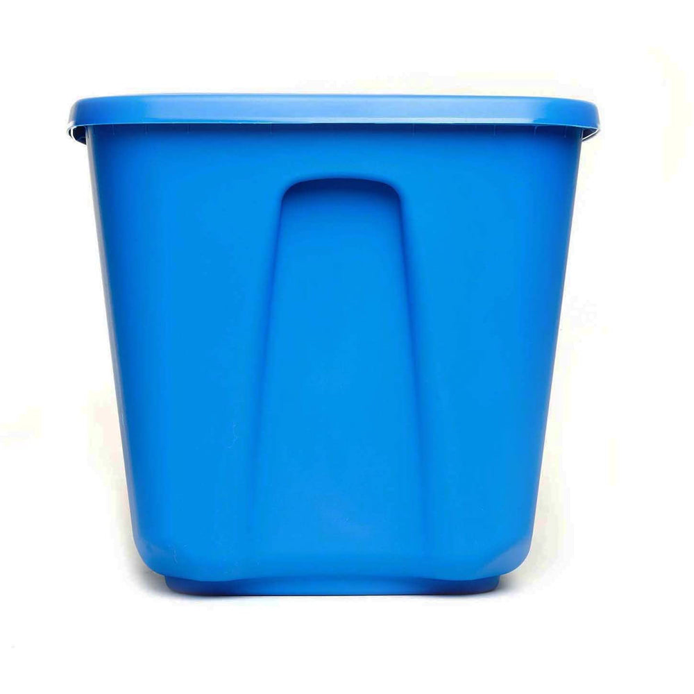 Homz 18 Gallon Standard Plastic Storage Container with Secure Lid, Blue, 8 Pack - VMInnovations