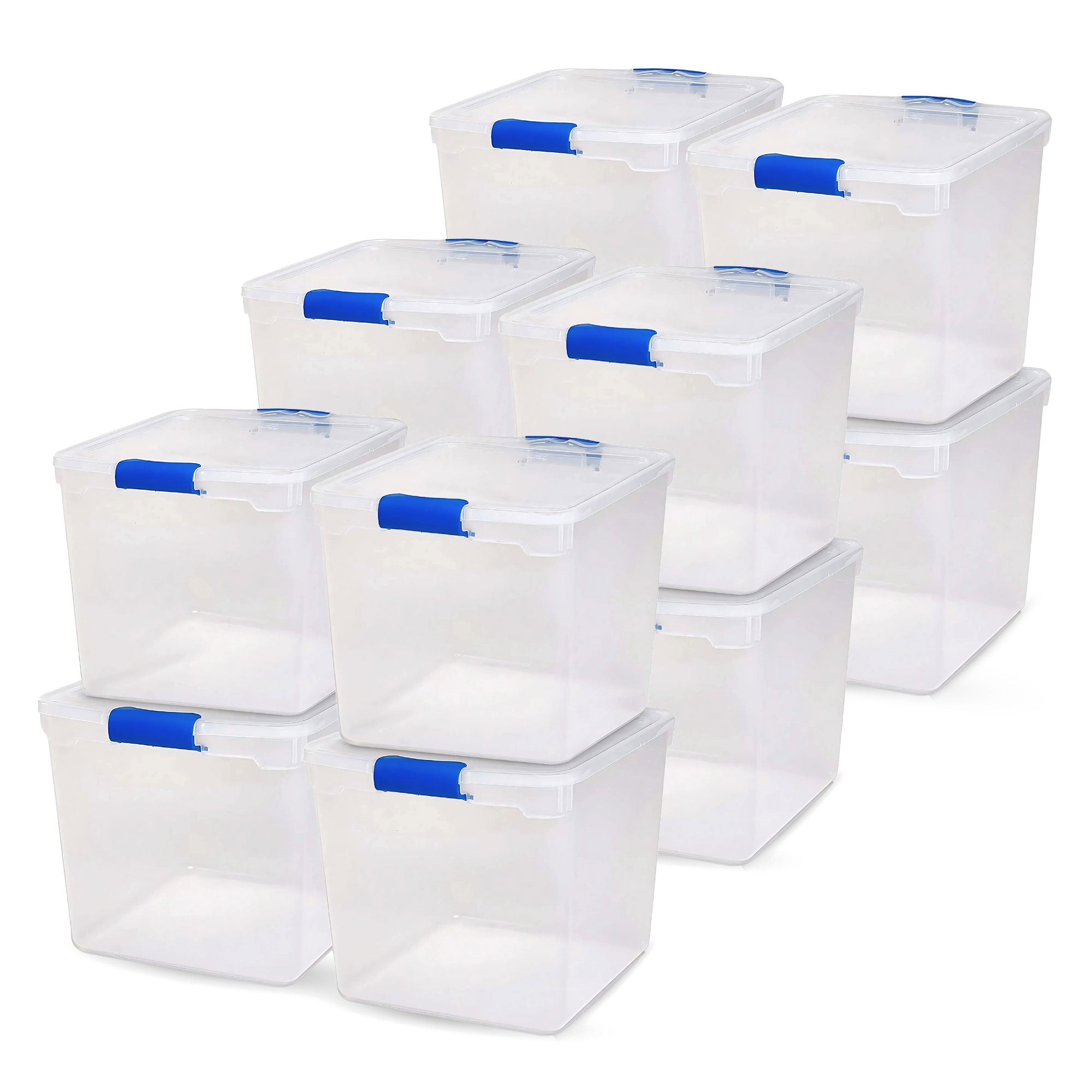 Homz 31 Quart Heavy Duty Clear Plastic Stackable Storage Containers, 12 Pack - VMInnovations