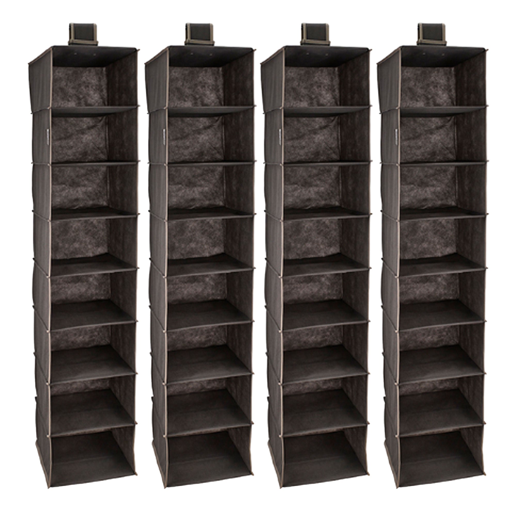 ClosetMaid 8 Shelf Wire Hanging Closet Nonwoven Fabric Organizer, Brown (4 Pack) - VMInnovations