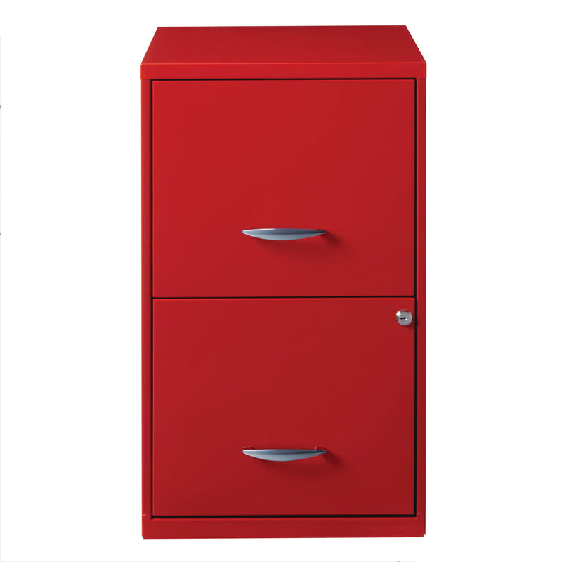 Space Solutions 18 Inch Wide 2 Drawer Organizer Cabinet for Home Office, Red