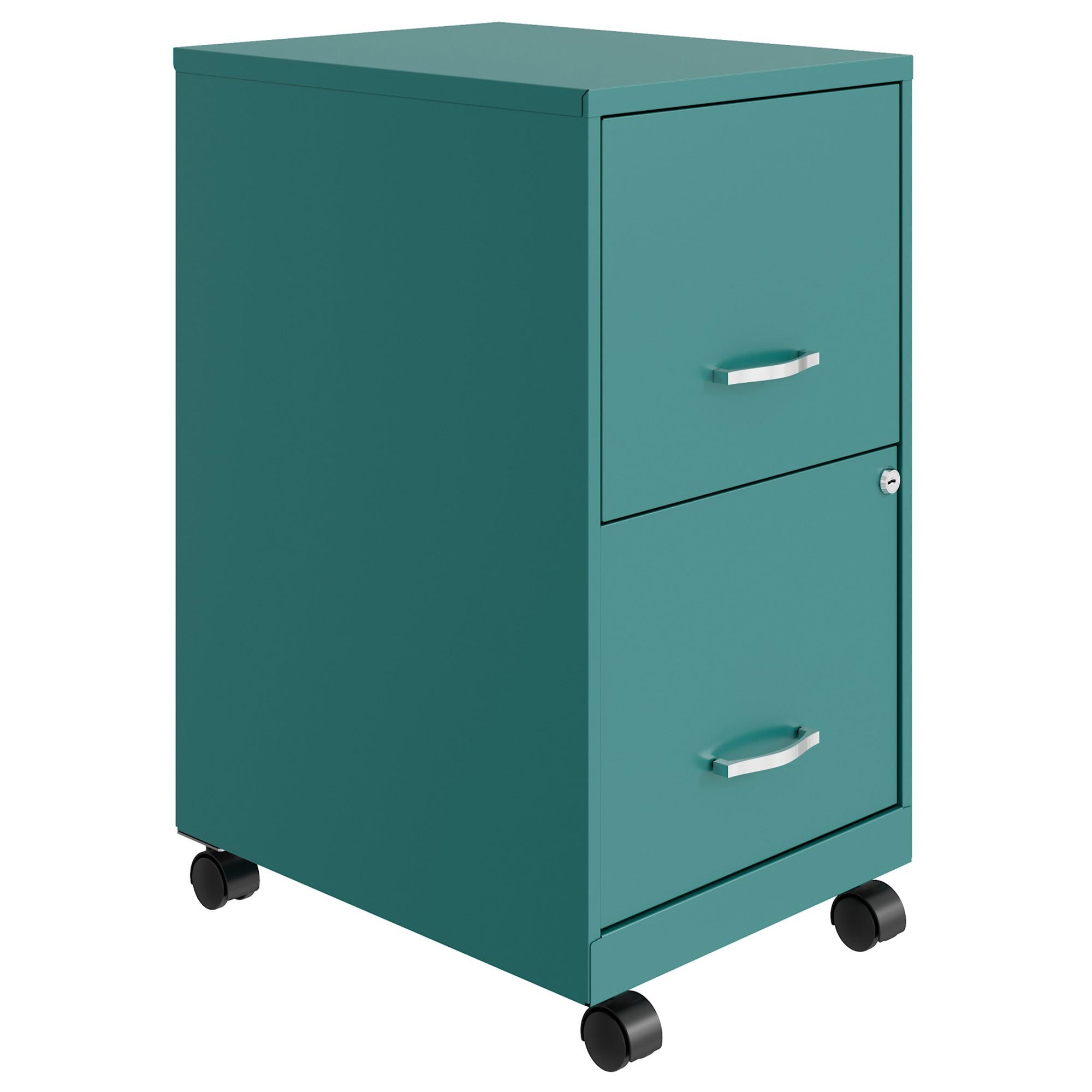 Space Solutions 18' Wide 2 Drawer Mobile Organizer Cabinet , Teal (Used) - VMInnovations