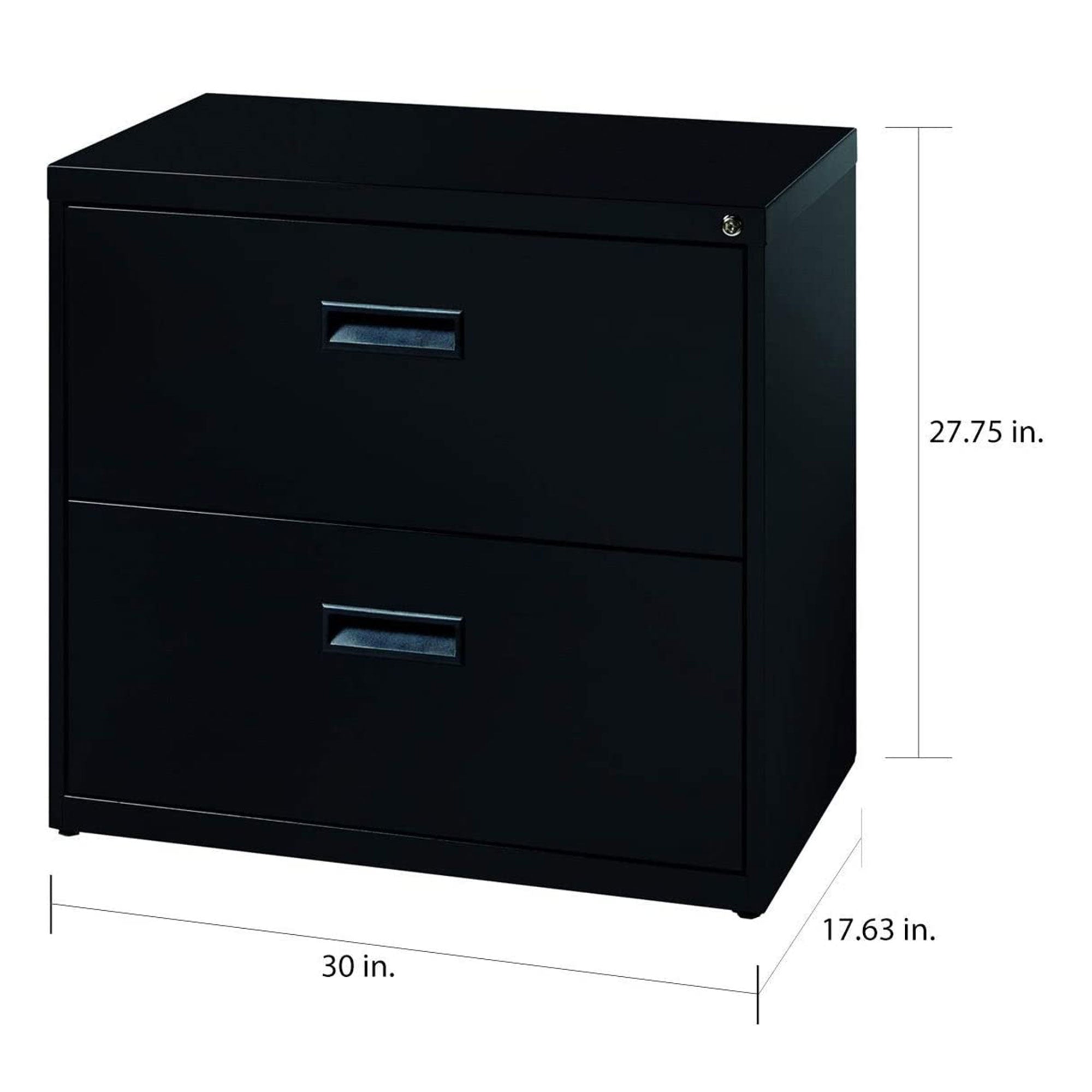 Hirsh 30 In Wide 2 Drawer Metal Organizer Lateral File Cabinet for Office, Black
