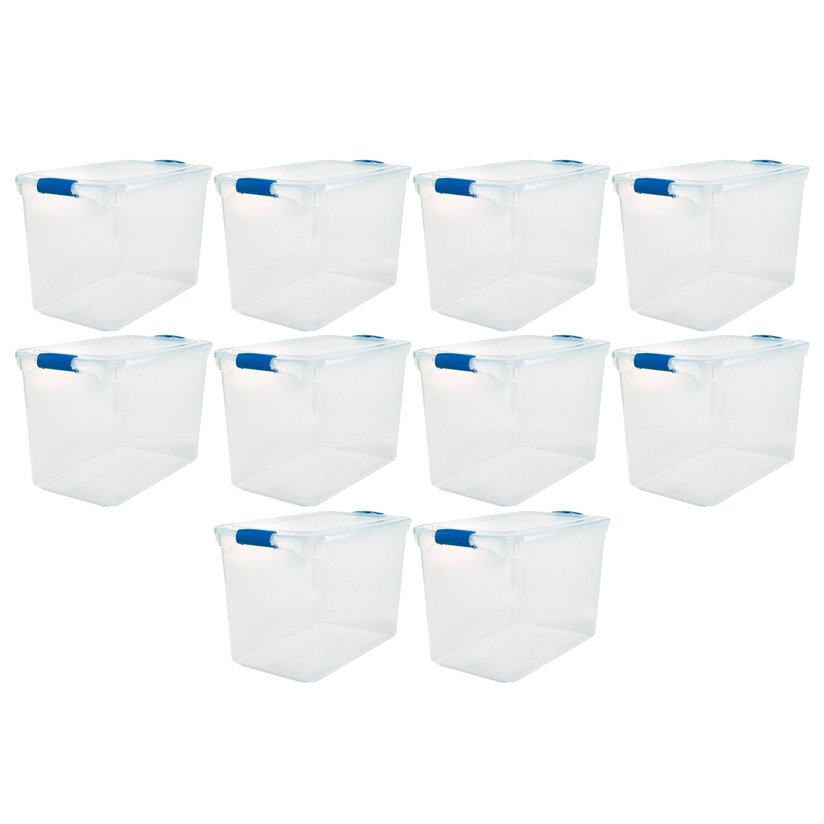 Homz 112 Quart Heavy Duty Clear Plastic Stackable Storage Containers, 10 Pack