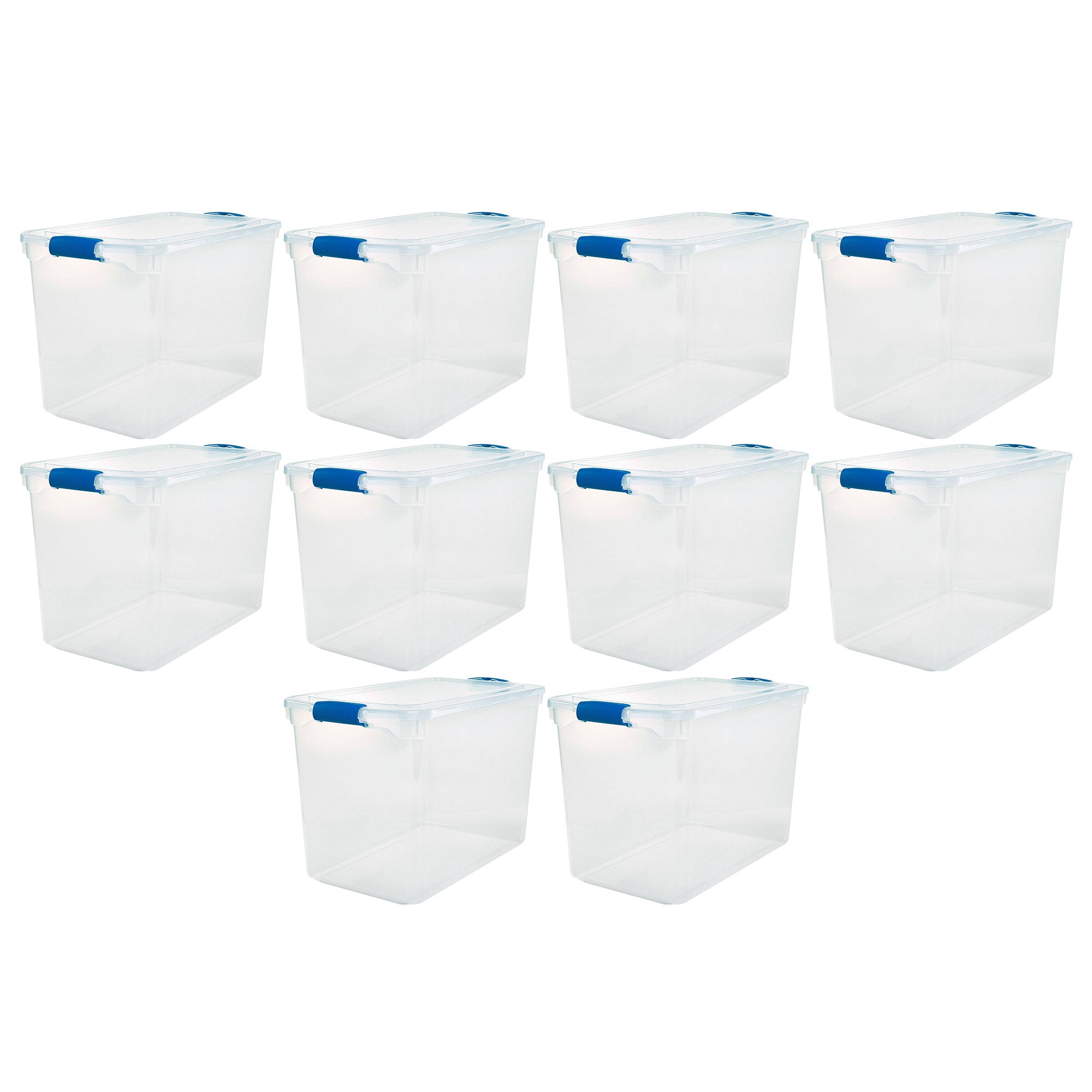 Homz 112 Quart Heavy Duty Clear Plastic Stackable Storage Containers, 10 Pack