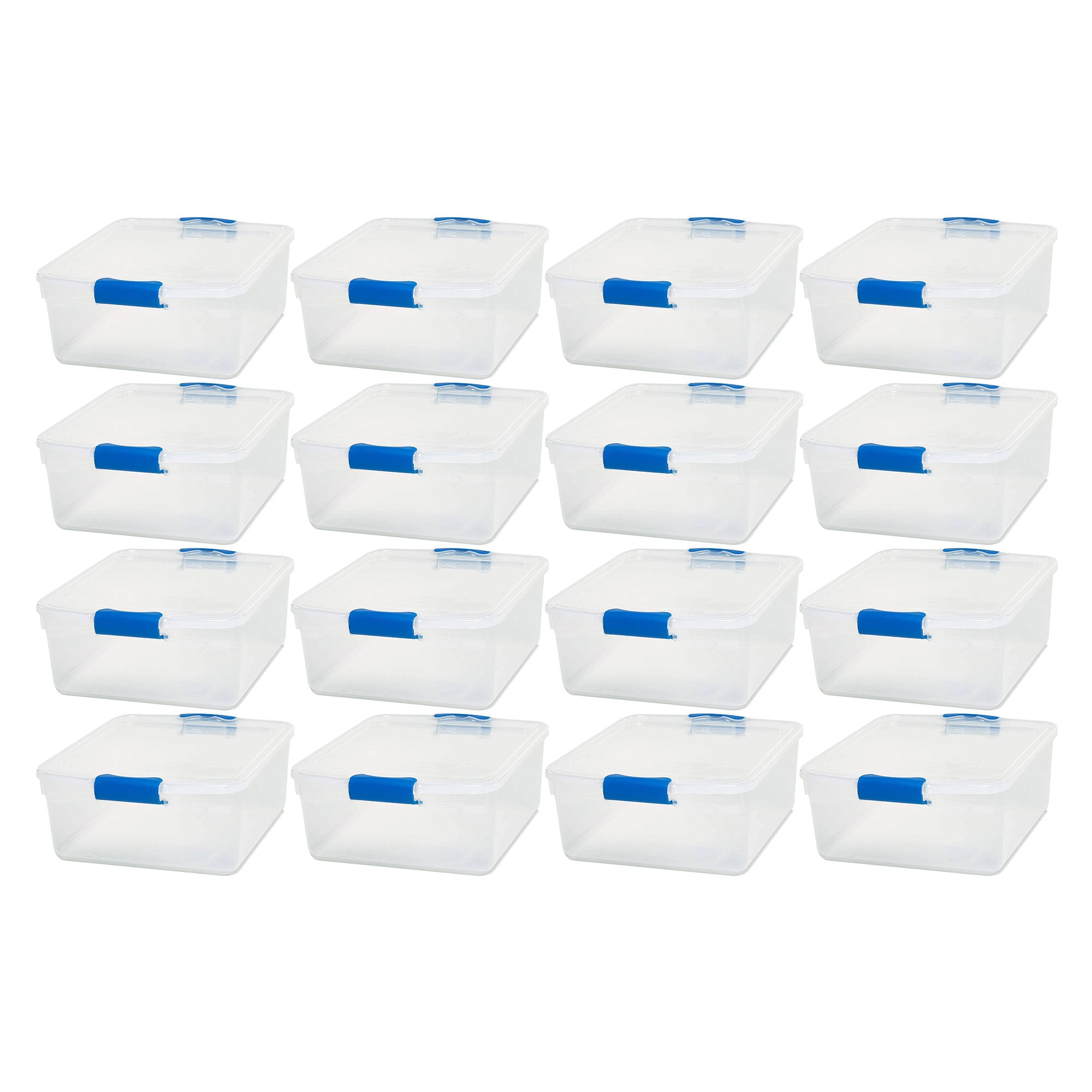 Homz 15.5 Quart Heavy Duty Clear Plastic Stackable Storage Containers, 16 Pack - VMInnovations